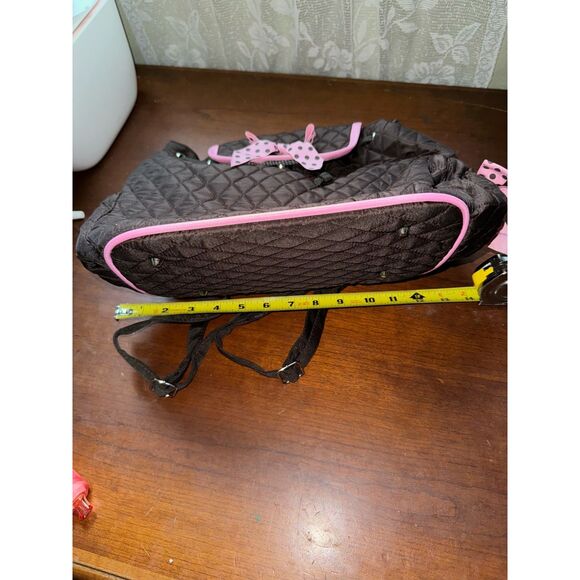 Belvah NWT Quilted Backpack with 1 or 2 Straps Brown and Pink - Picture 11 of 15